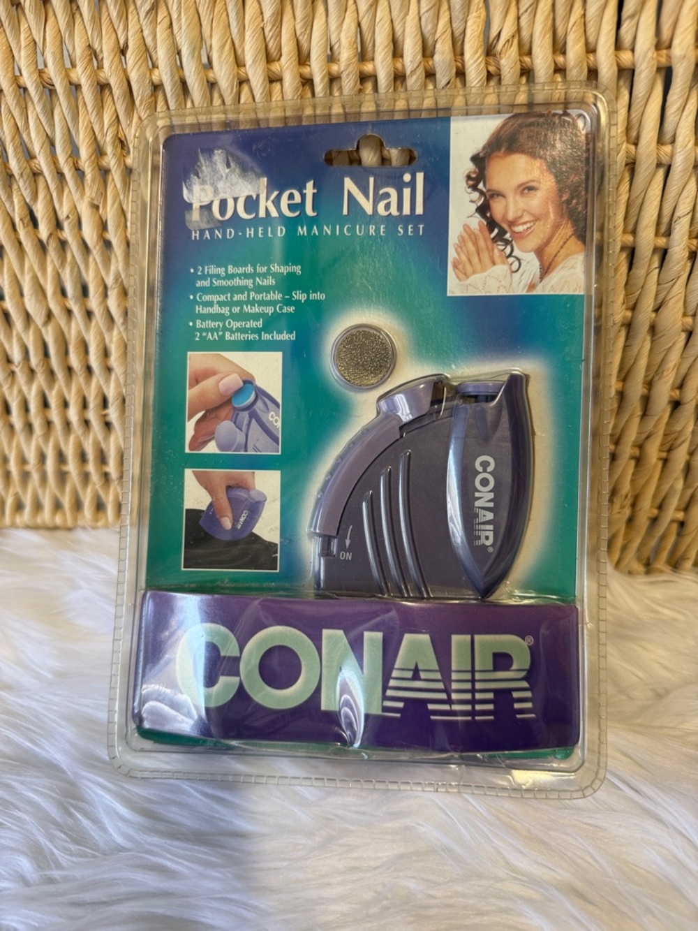 Conair Pocket Nail Hand-Held Manicure Set - Purple - Vintage 2003